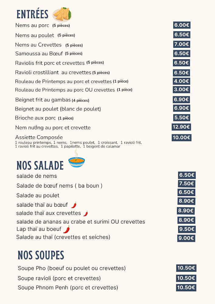 Aux saveurs du cambodge ( UNIQUEMENT A EMPORTER ) - Menu Image 3